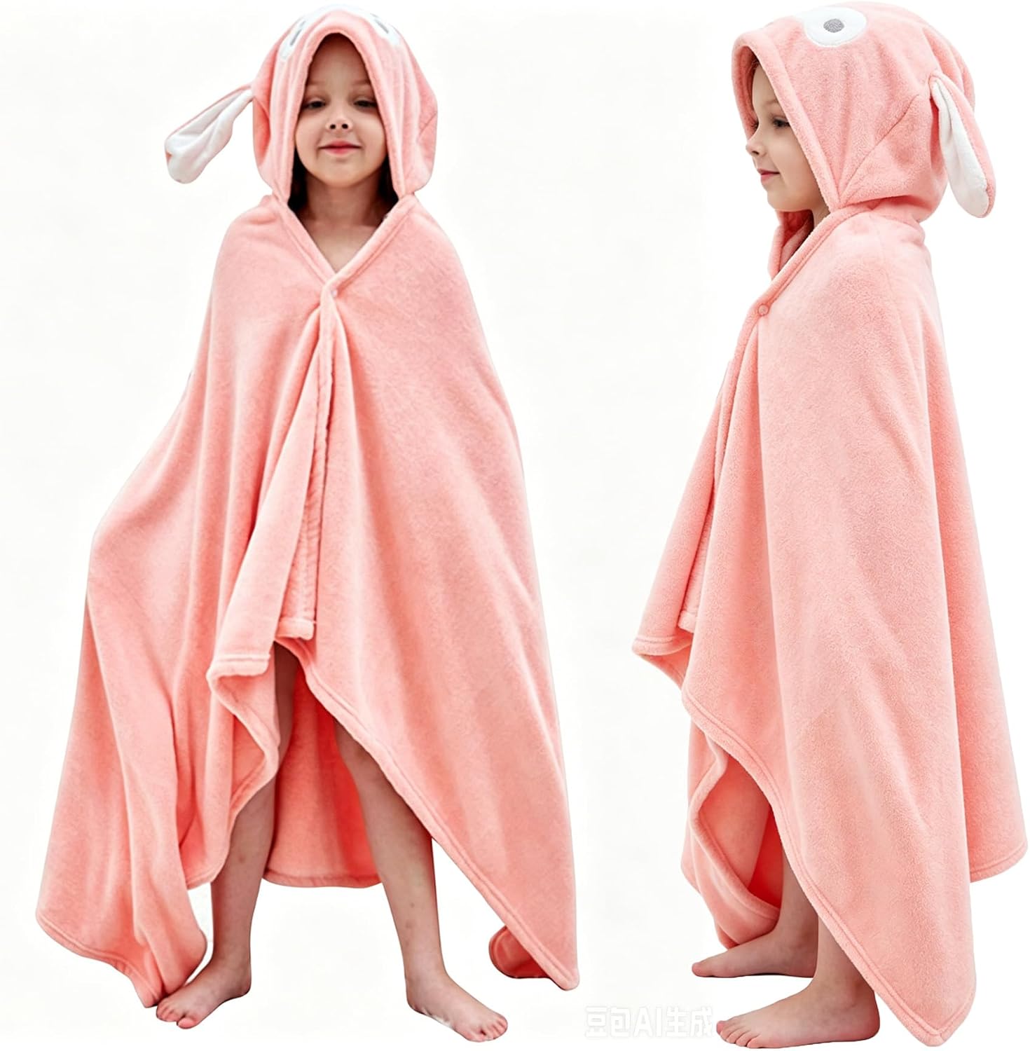 Thumbnail 6 de Fayscingo Baby Hooded Bath Towel Swaddle Blanket (Extra Large) — coral fleece poncho towel for swimming and showers