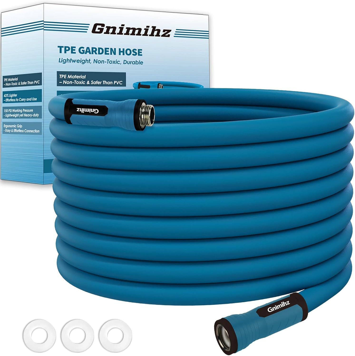 Detalle de Gnimihz 5/8-Inch x 25-Foot TPE Garden Hose with 3/4-Inch GHT Fittings