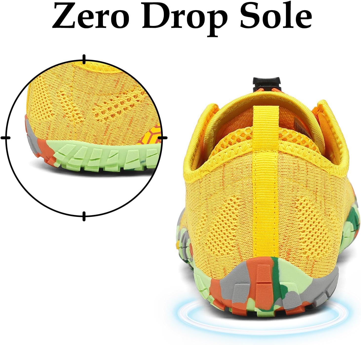 Detalle de SAGUARO Zapatillas Barefoot para Hombre/Mujer - Minimalistas, Zero Drop, Antideslizantes (Amarillo, 38 EU)