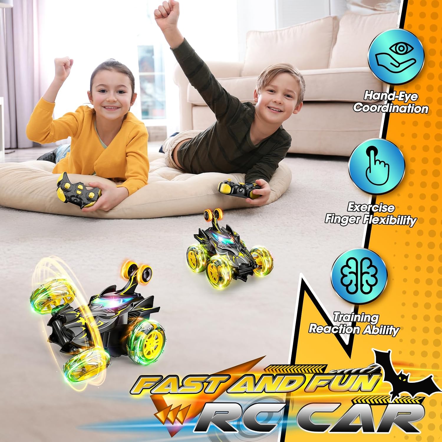 Thumbnail 4 de Braxel 360° flip RC car for kids 3–11