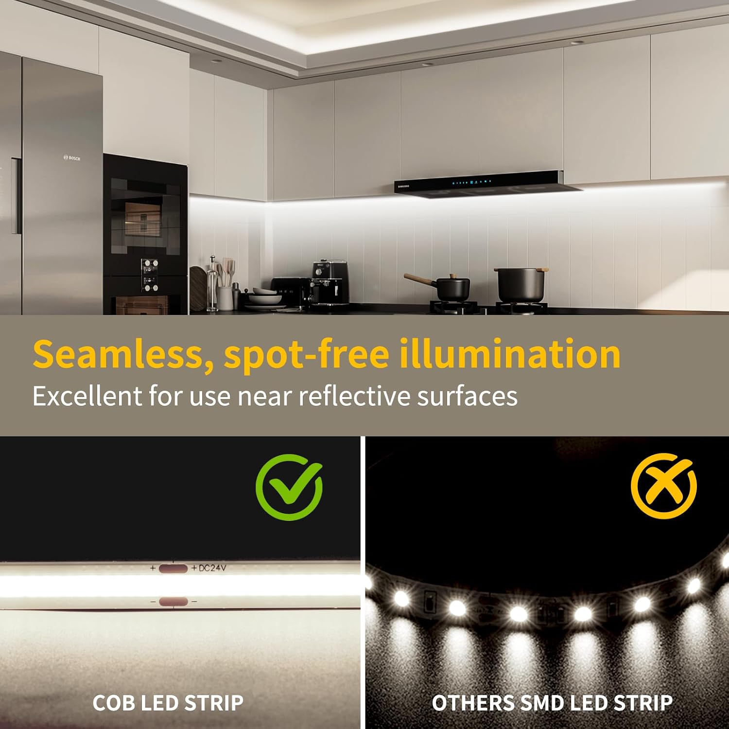 Detalle de HCHEOG COB LED Strip 5m 6000K 24V