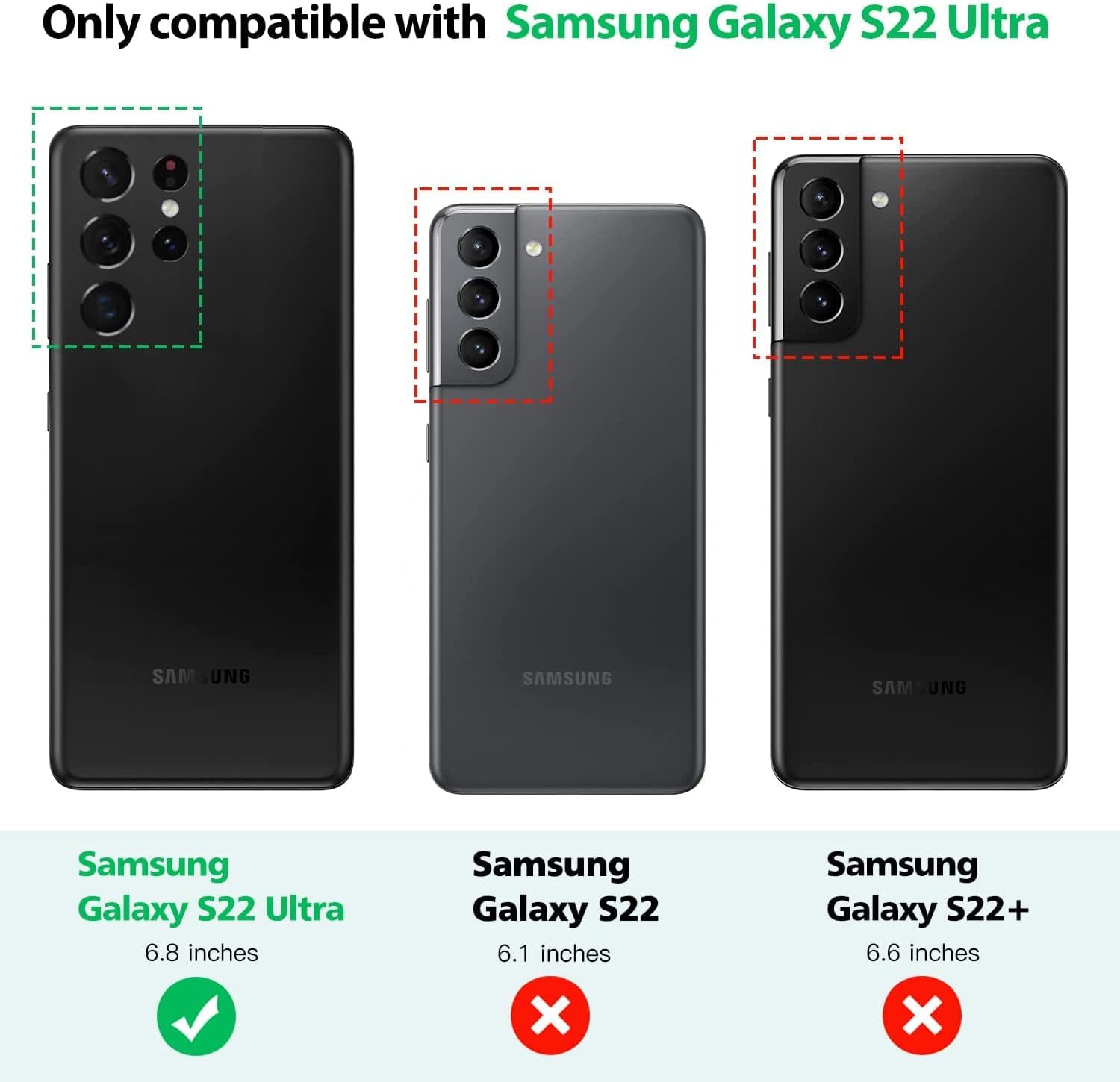 Thumbnail 4 de XTCASE Coque pour Samsung Galaxy S22 Ultra 5G – Étui mince avec protection caméra coulissante et anti-rayures (Noir)