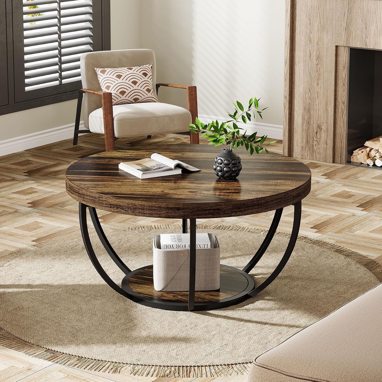 Detalle 1 de Tribesigns Round Coffee Table, 31.7-inch