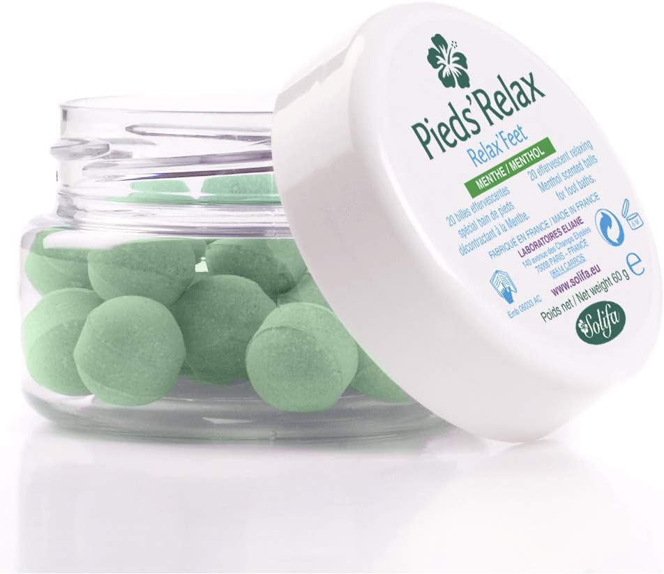 Eurotel PIEDS’RELAX (MENTHE) – Soin Bain des Pieds, 20 Billes Effervescentes aux Huiles Essentielles
