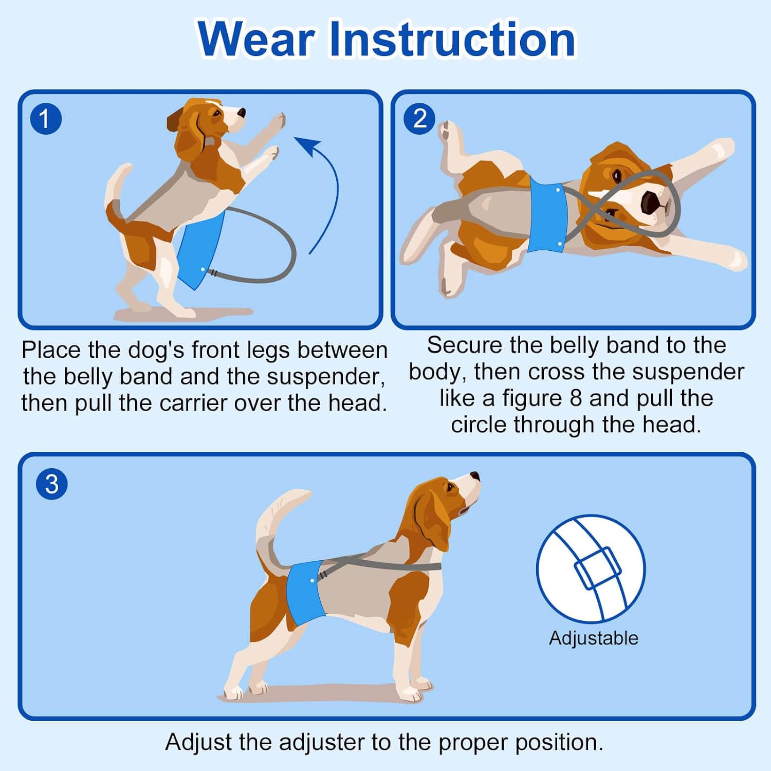 Detalle de Dono Dog Nappies Male with Suspenders – Belly Bands for Dogs in Heat, Incontinence, Training and Travel (XXL)