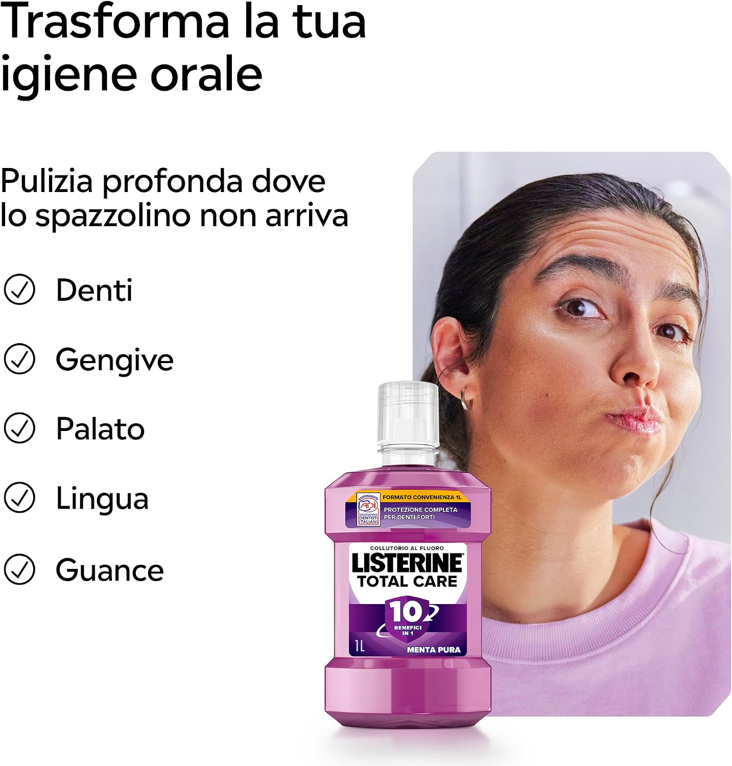 Thumbnail 4 de LISTERINE Total Care – Collutorio al gusto Menta Pura, 2x1L. Protezione completa in 10 benefici