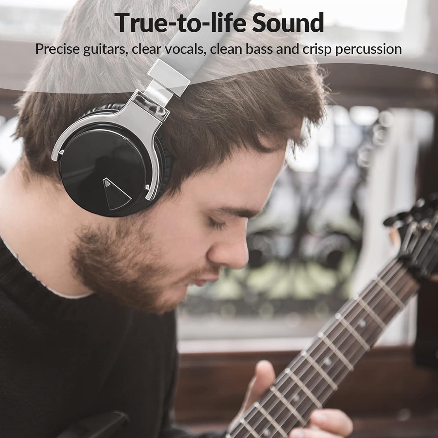 Thumbnail 5 de Silensys E7 Active Noise Cancelling Wireless Bluetooth Headphones (Black) with Mic