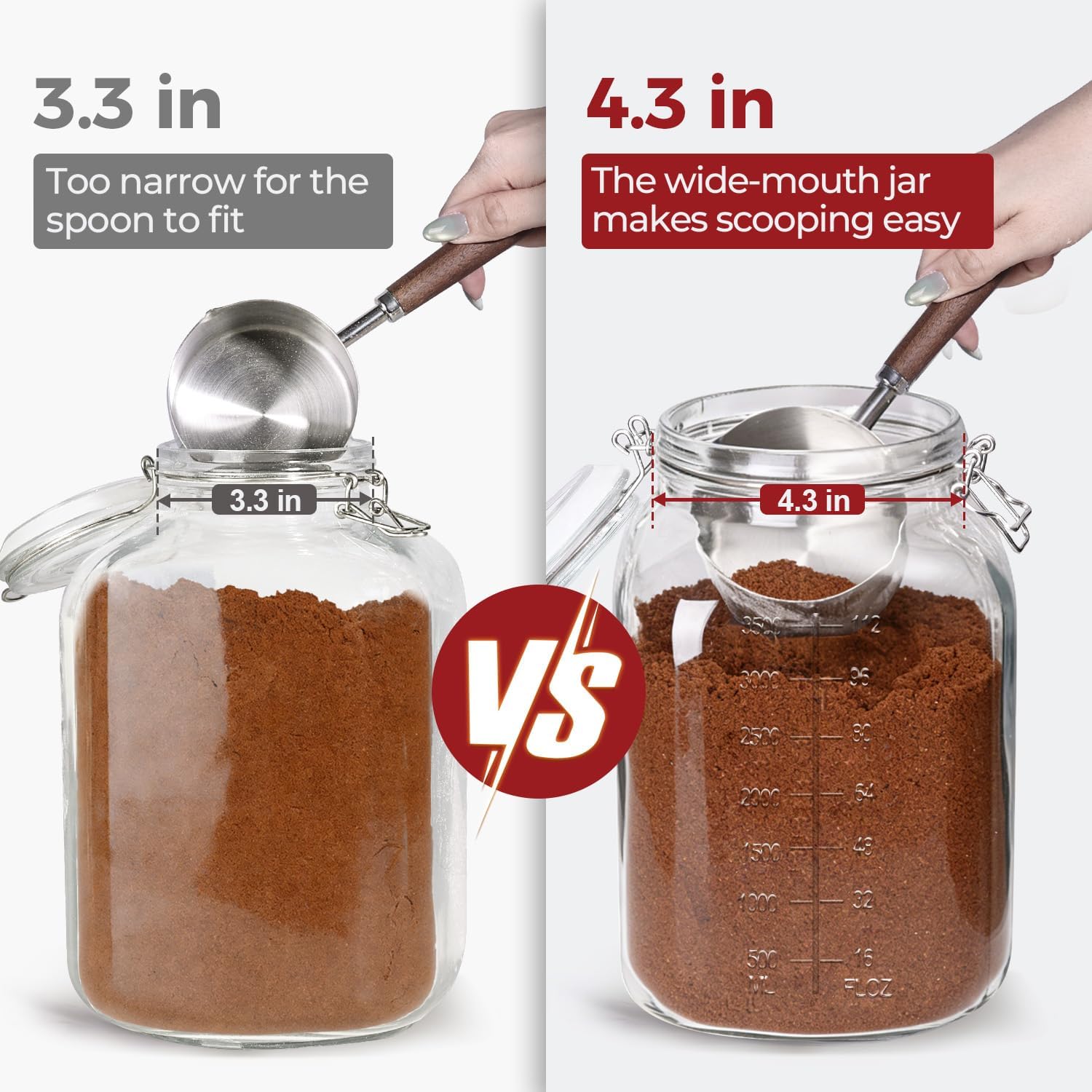Detalle 2 de KTMAMA Glass Storage Jars 1.1 Gallon