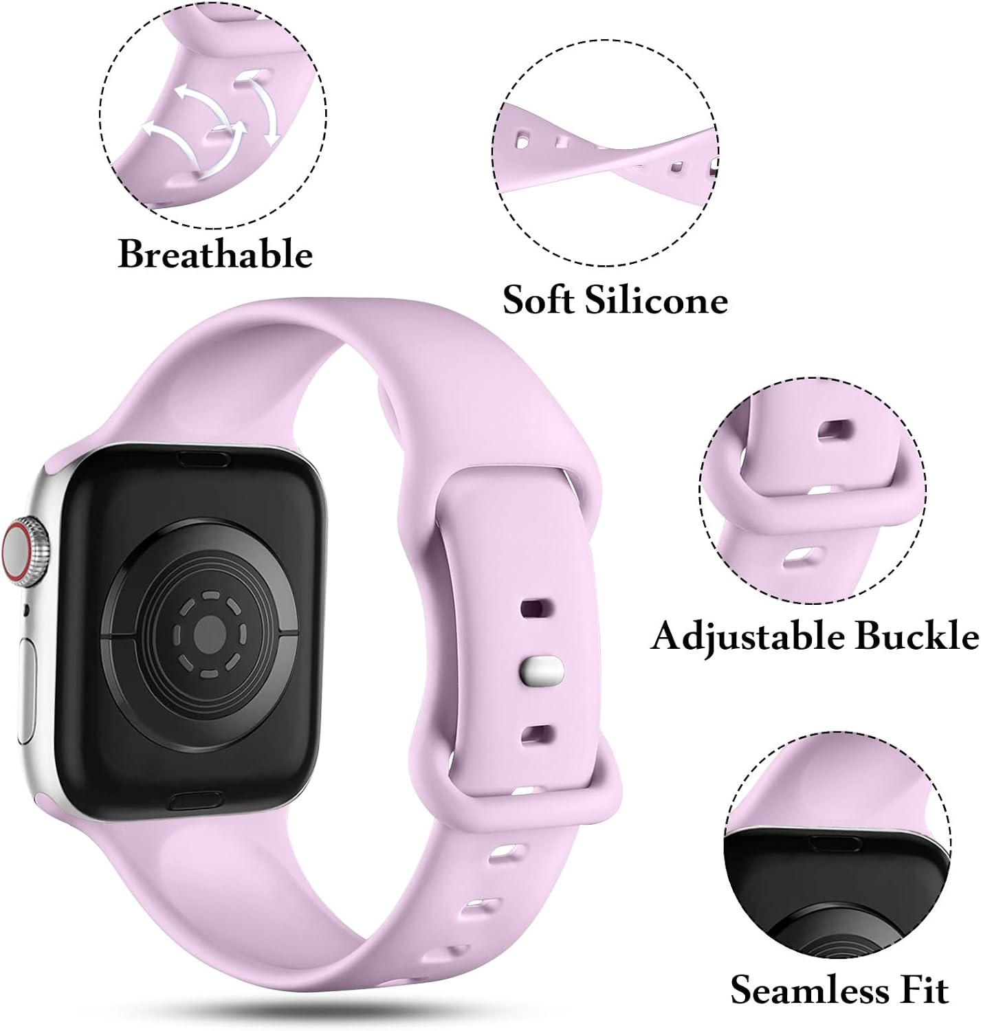 Detalle 2 de CeMiKa Compatible Apple Watch Strap Lavender 44mm