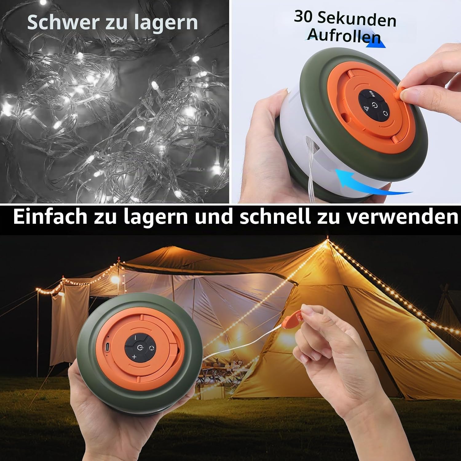Detalle de Phylosal Camping-Lichterkette 10 m