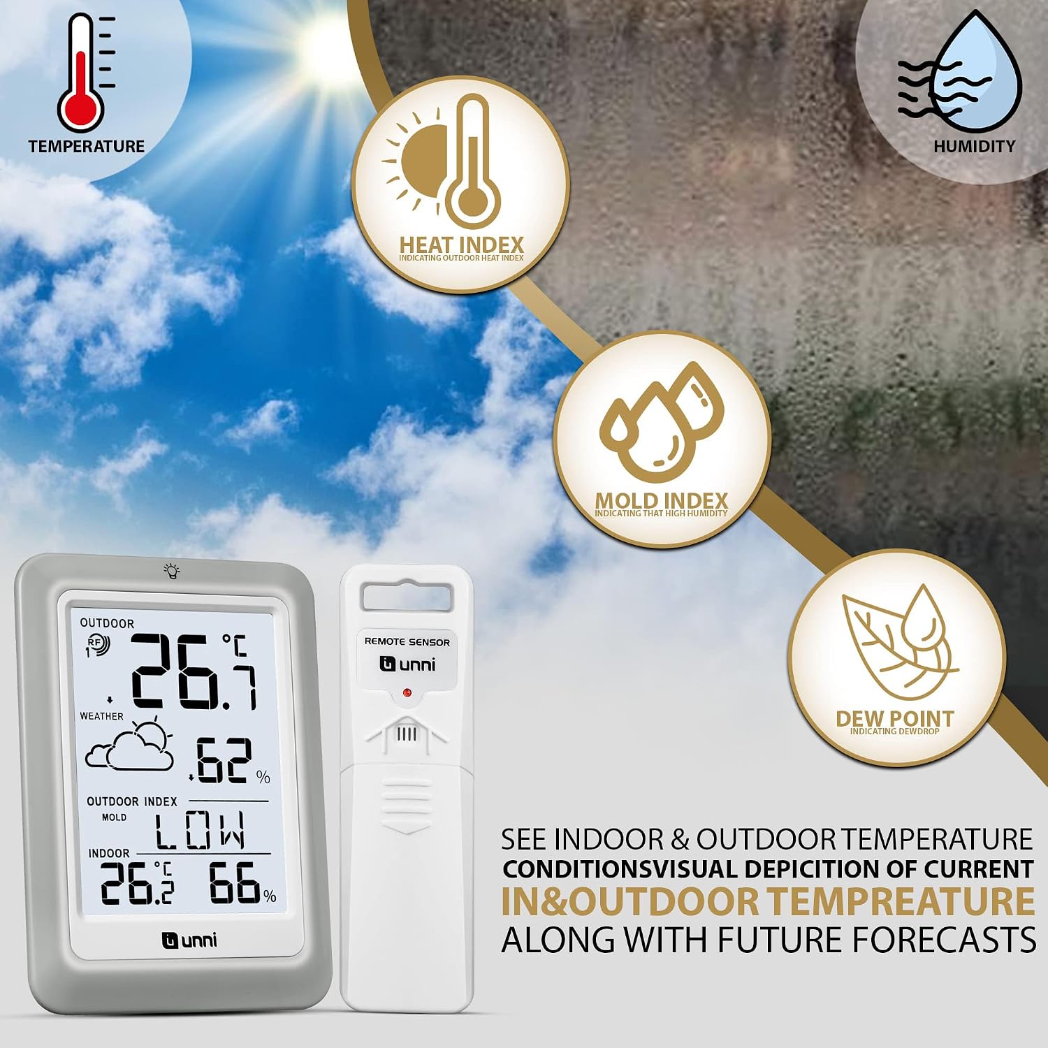 Thumbnail 4 de U UNNI Wireless Weather Station 100m Range