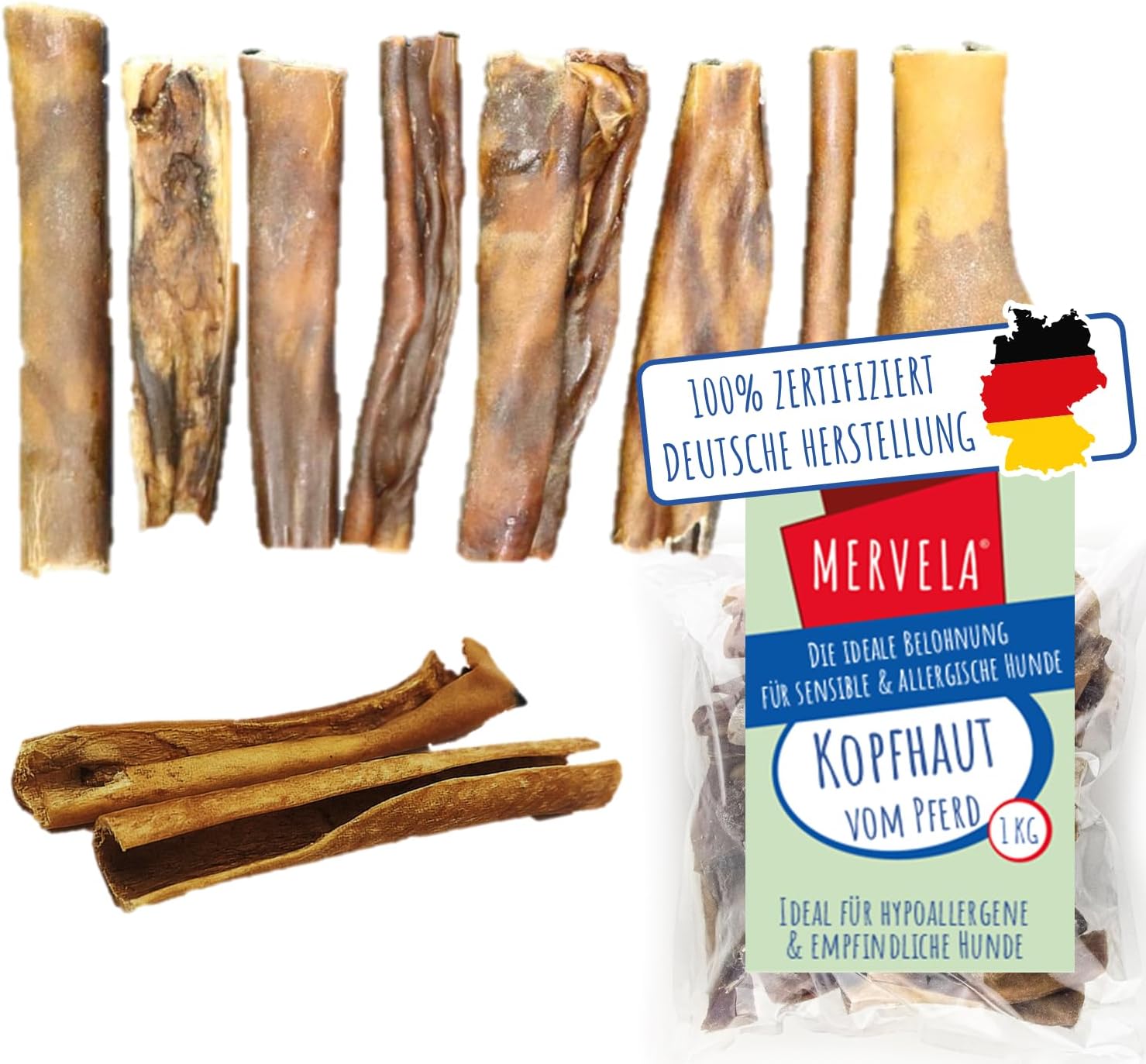 Detalle de Pferdekopfhaut ohne Fell 1 kg Monoprotein