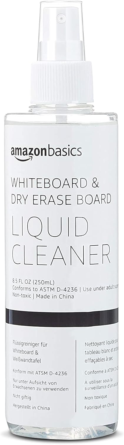 Amazon Basics Bouteille de nettoyage liquide pour tableaux blancs – 250 ml, sans parfum
