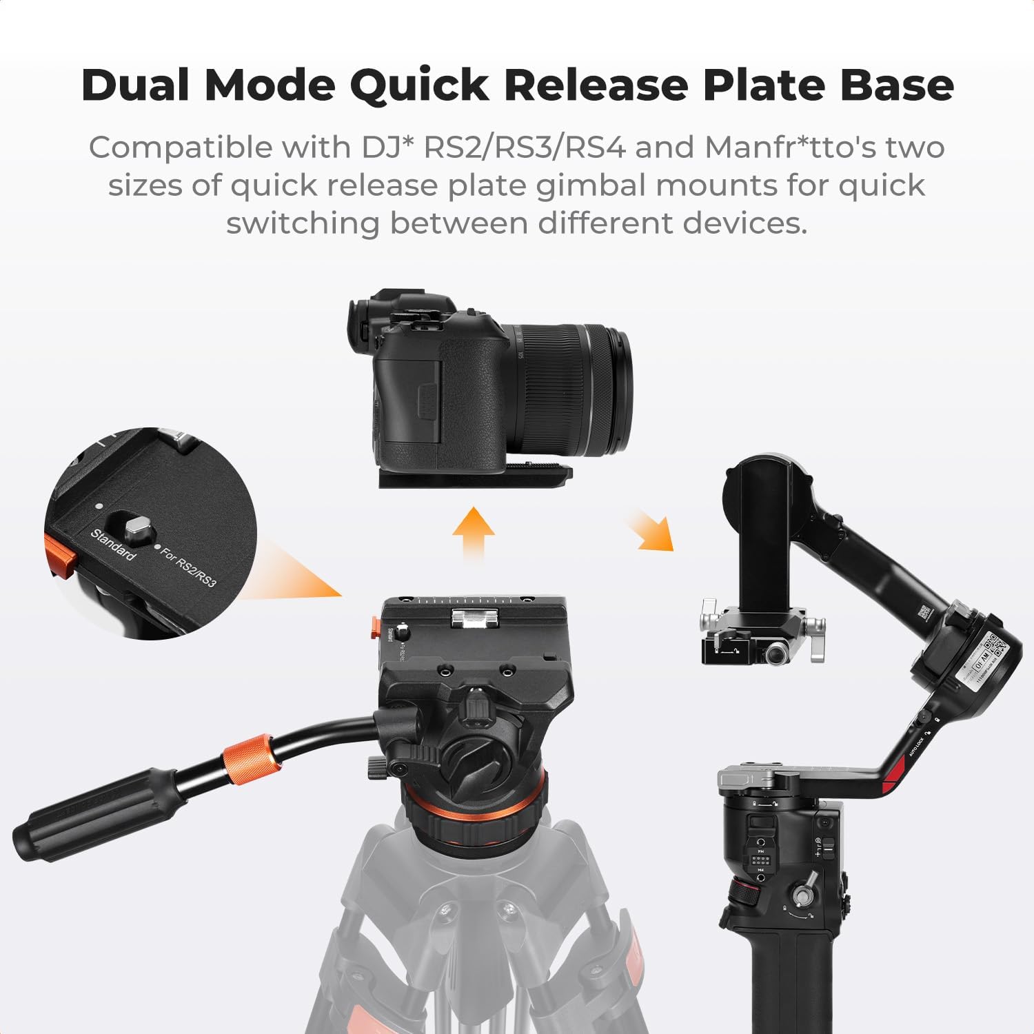 Thumbnail 6 de K&F CONCEPT BV60 Professional Fluidkopf für Video-Tripod bis 10 kg mit 360°-Einstellung