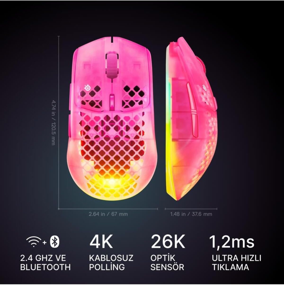 Detalle 2 de SteelSeries Aerox 3 Wireless gaming mouse