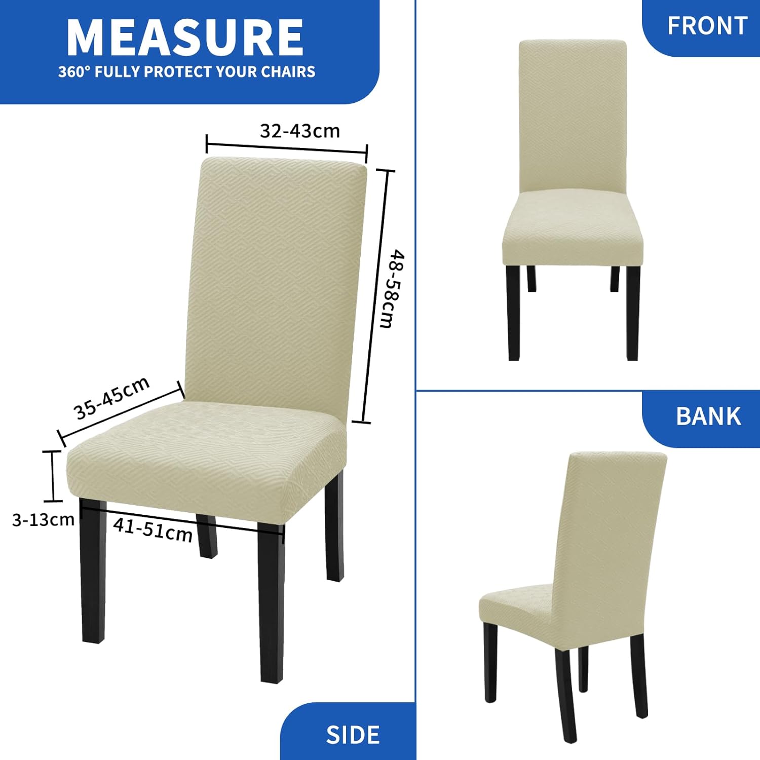 Thumbnail 5 de Ystyle Housse De Chaise 6 Pièces 48‑70 cm