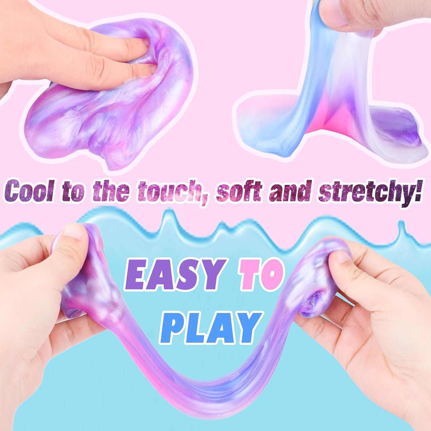 Detalle de 24 Pack Unicorn Galaxy Slime Balls – non-sticky slime party favours for kids and groups