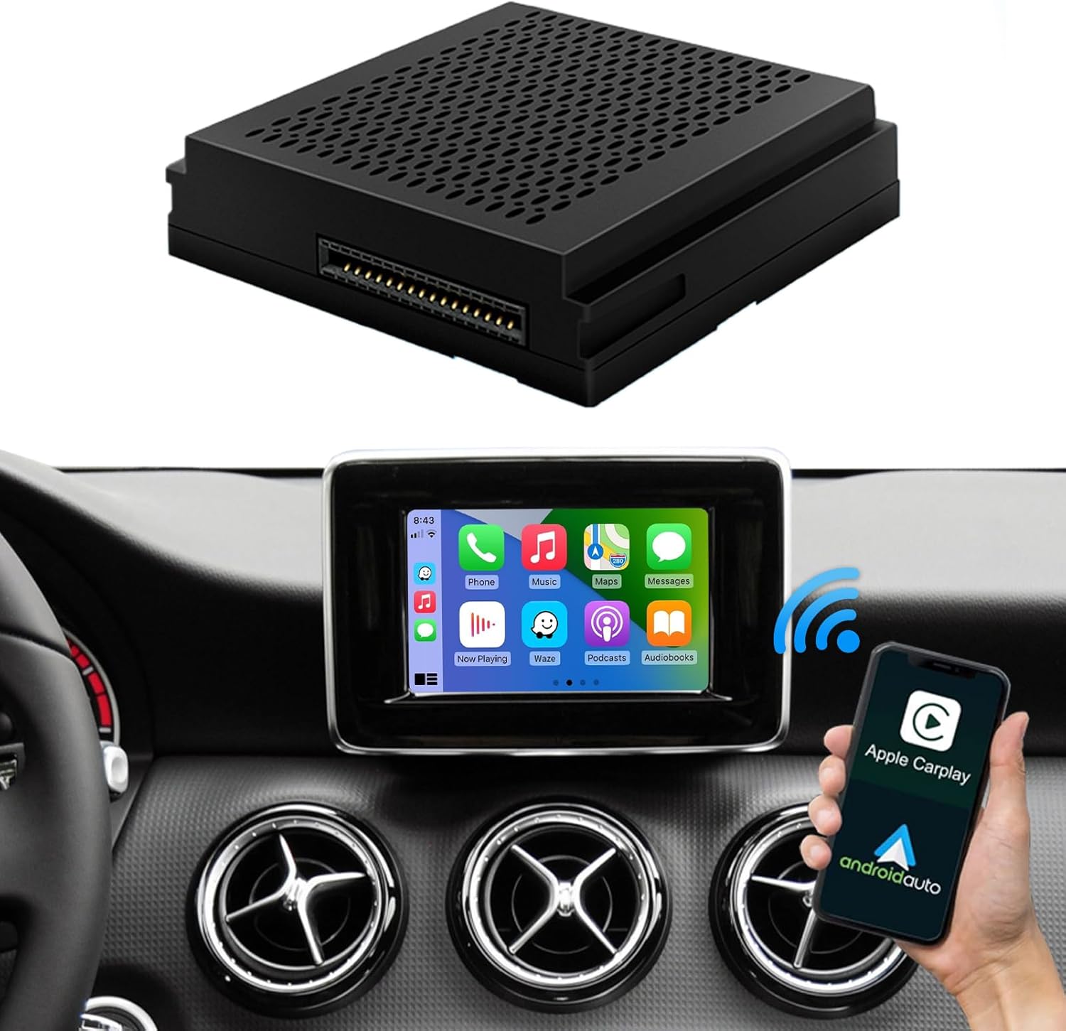 Detalle de Road Top Wireless CarPlay Adapter for Mercedes-Benz (NTG4.5) with Harman Becker Slot