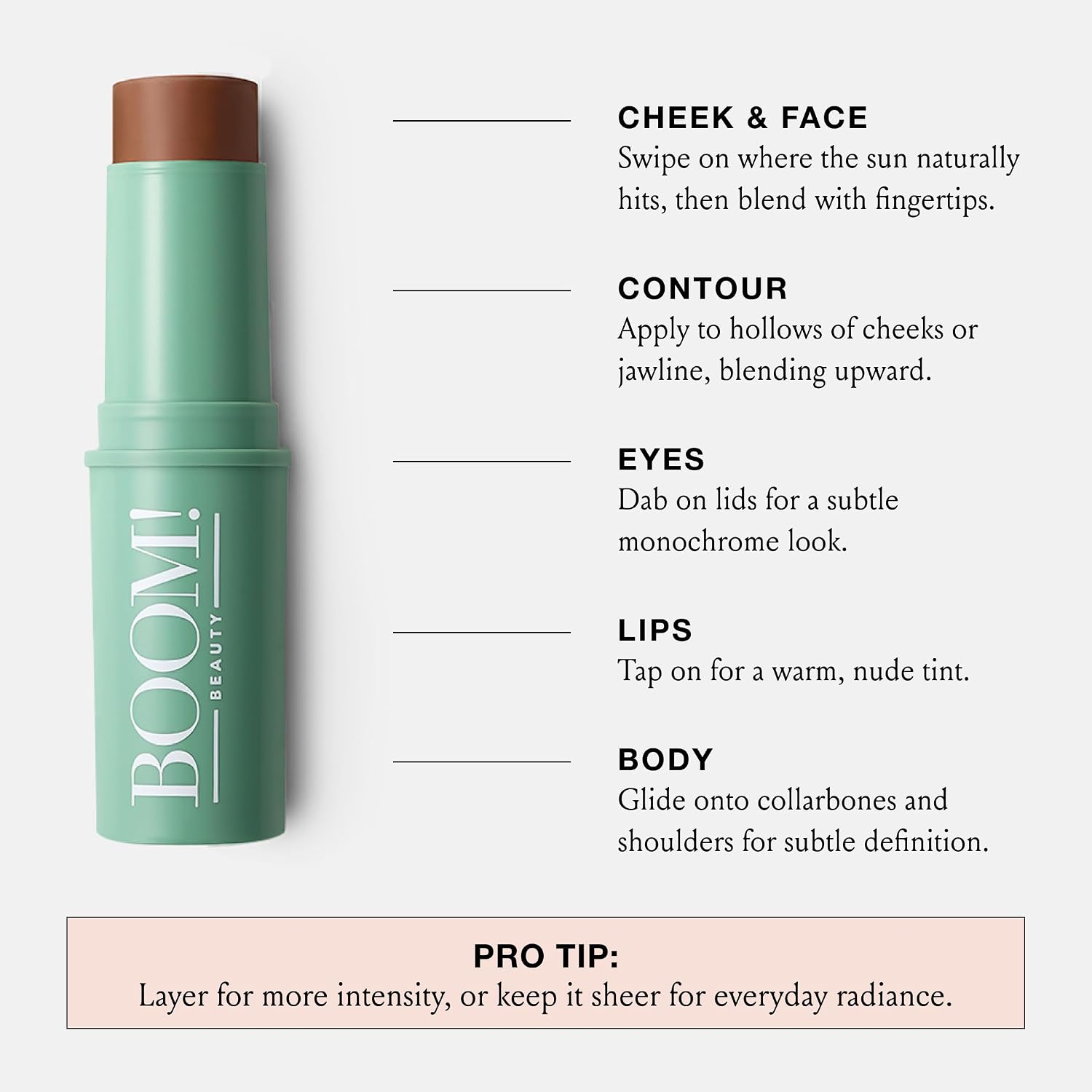 Detalle de Boomstick Bronze™ 3-in-1 Cream Blush Stick by Cindy Joseph – All-in-One Bronze Glow for Eyes, Lips & Cheek