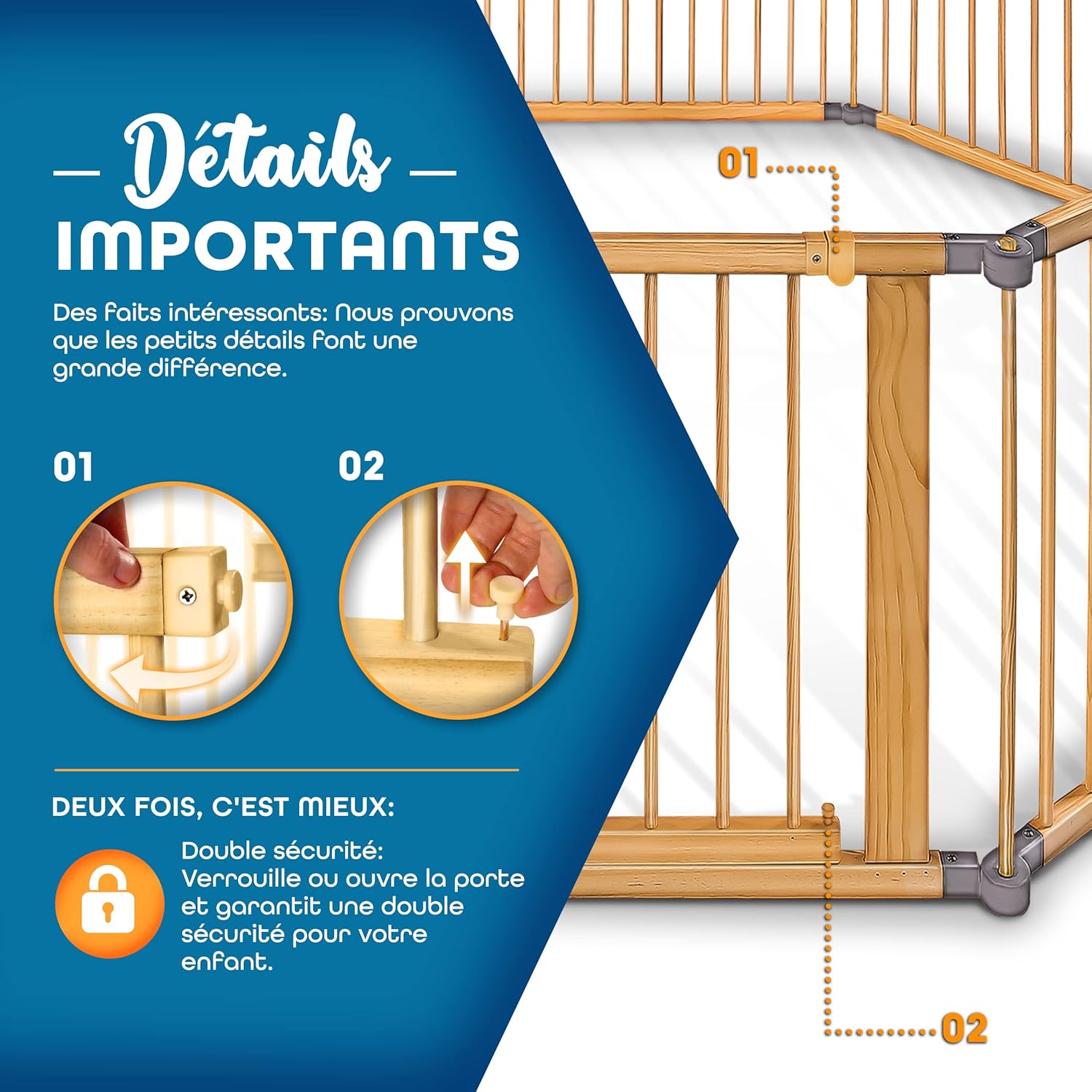 Thumbnail 2 de KIDUKU Barrière de sécurité Parc bébé XXL 7,2 m