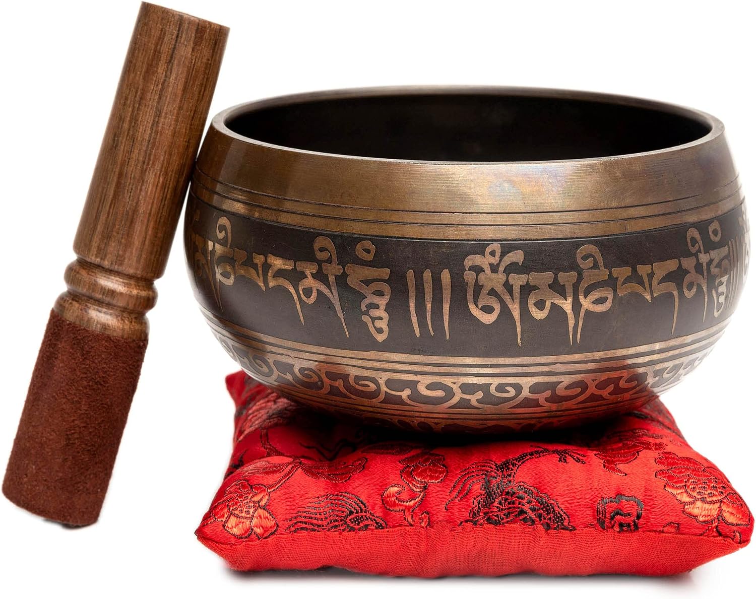 Detalle 1 de HIMALAYAN BAZAAR BLISS-BWL Singing Bowl Set, Brass Bowl, Cushion and Mallet