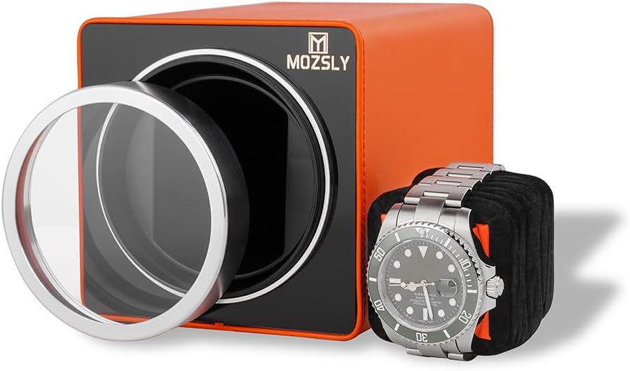 Thumbnail 1 de MOZSLY Einzel-Uhrenbeweger für Automatikuhren mit leisem Motor, Leder (12 Drehrichtungen)