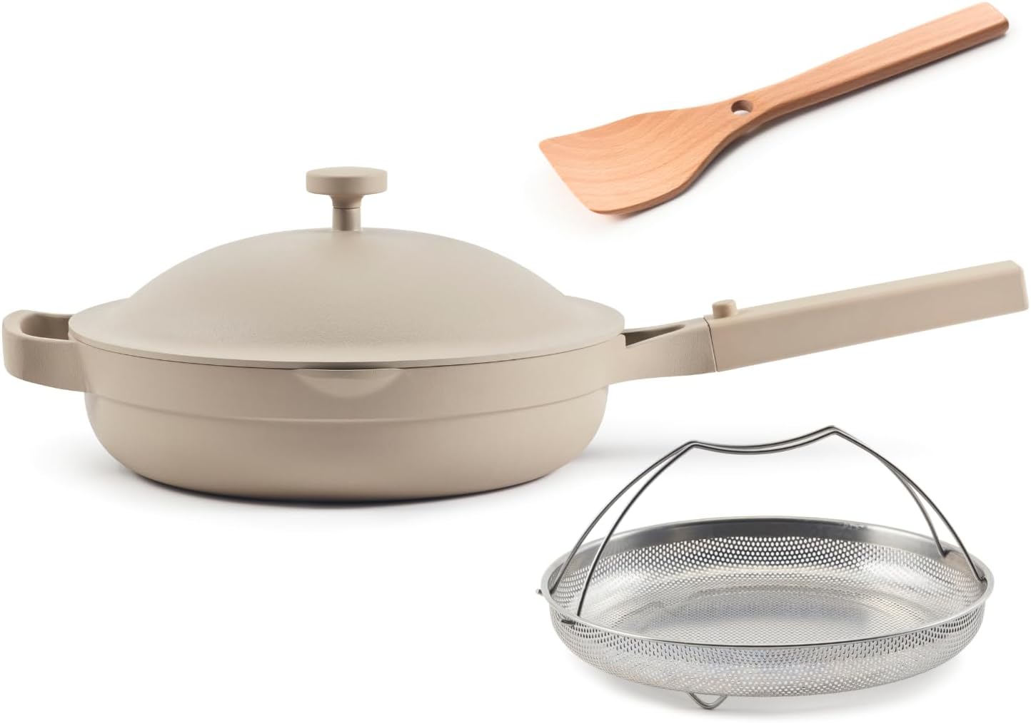 Detalle de Our Place Always Pan 2.0 – 27cm (2.5L): 10-in-1 Ceramic Nonstick Pan for All Cooktops