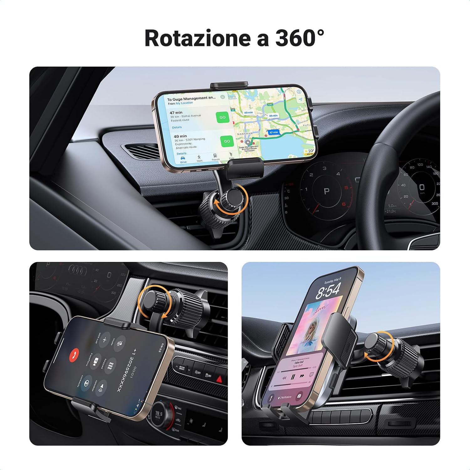 Thumbnail 2 de UGREEN Supporto Telefono Auto con Clip in Metallo e Ventilazione — Compatibile con iPhone 16/15/14 e Galaxy S24/S23 Ultra