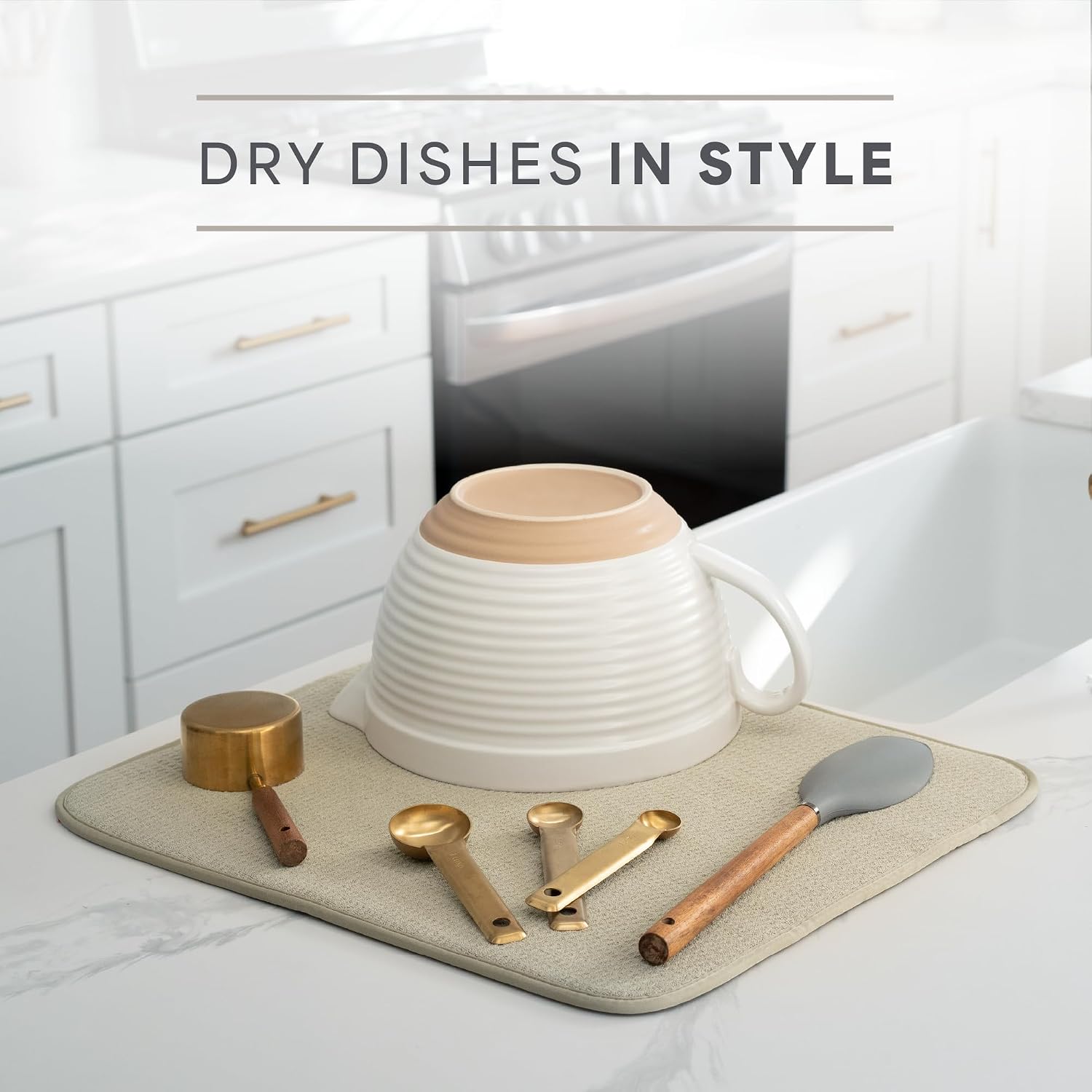 Detalle 2 de S&T INC. Dish Drying Mat 16" x 18" 🧽