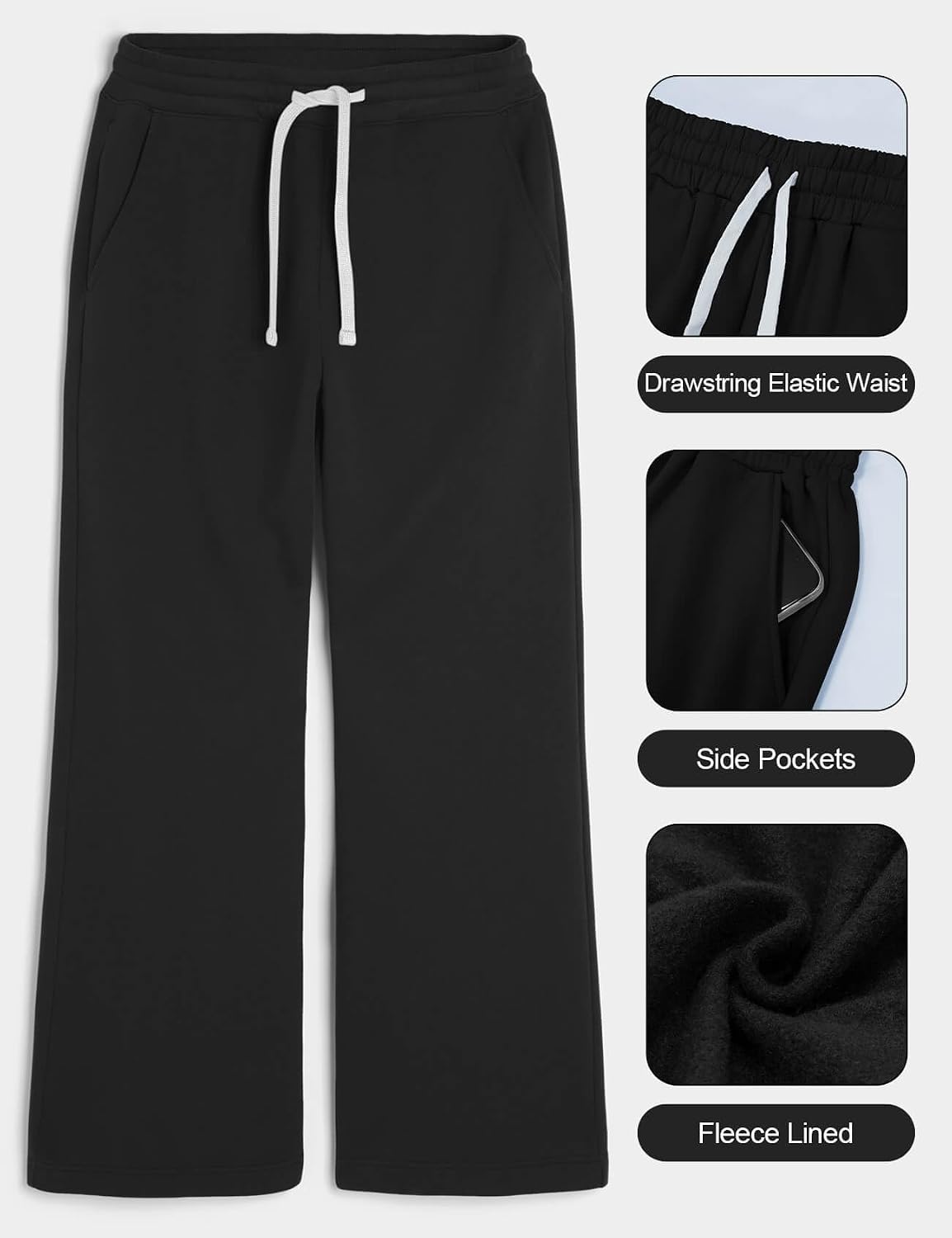 Thumbnail 4 de HeSaYep Men's Fleece Lined Baggy Sweatpants with Pockets
