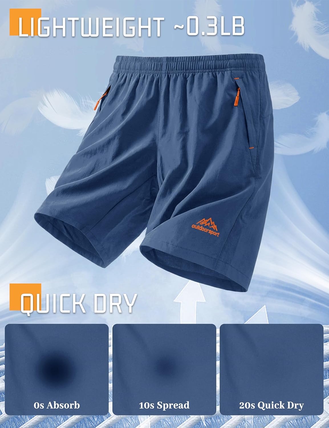 Thumbnail 2 de TACVASEN Men's Quick-Drying Training Shorts: Breathable, With 3zip Pockets