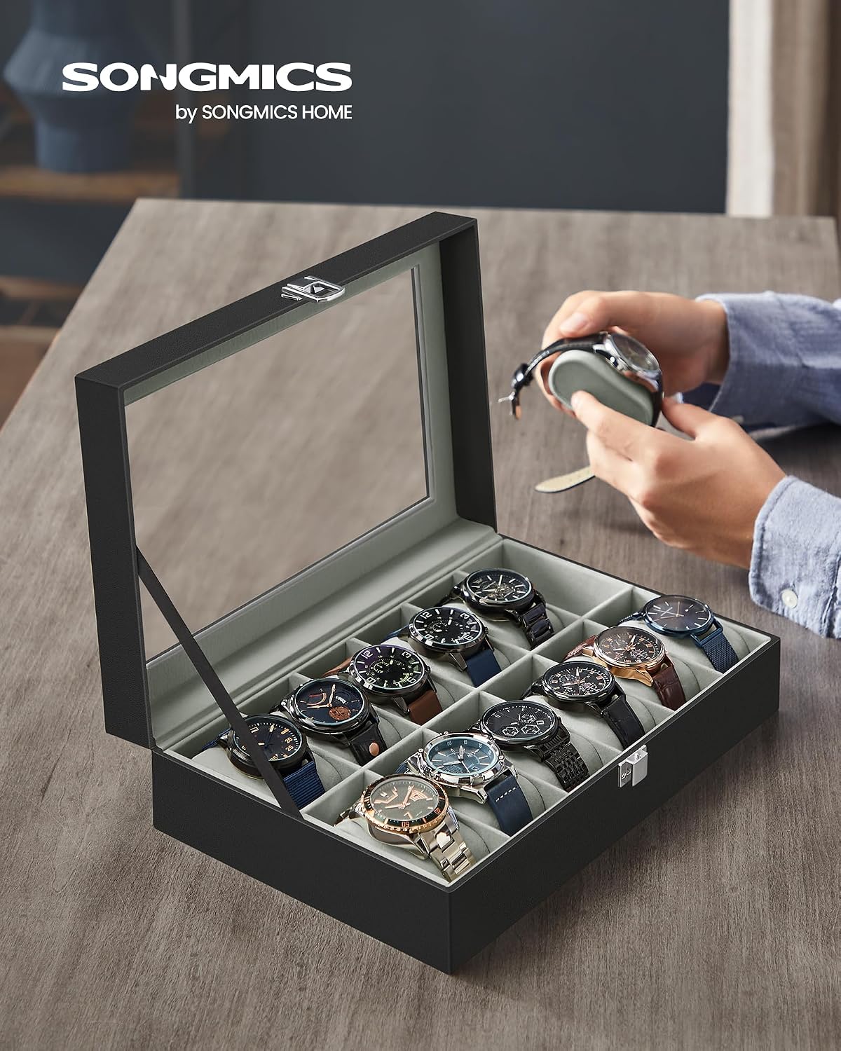 Thumbnail 1 de SONGMICS JWB12BK watch box 12-slot