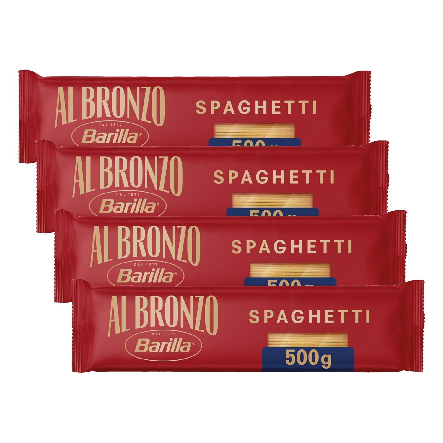 Detalle de Barilla Al Bronzo Spaghetti 500 g – Packung zu 4