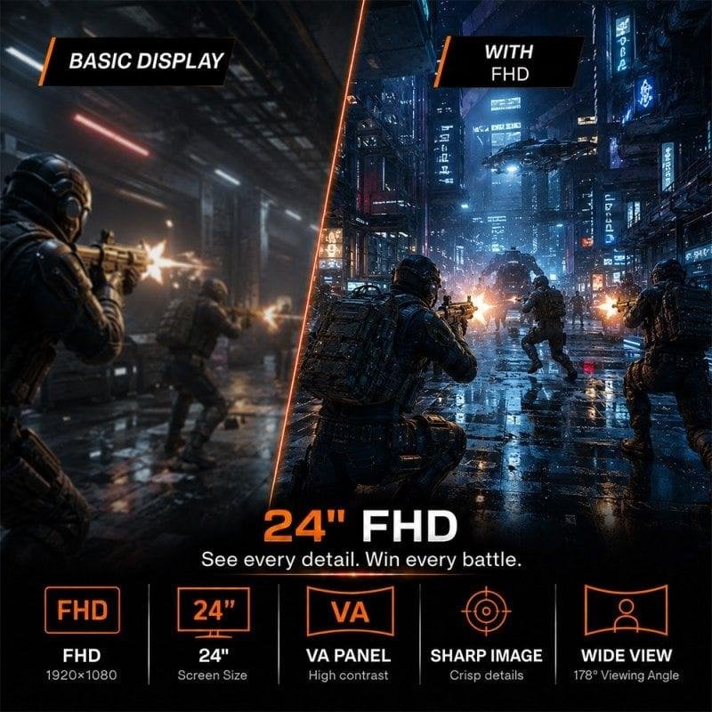Thumbnail 2 de PcCom Elysium 24" VA FHD 240 Hz Adaptive Sync