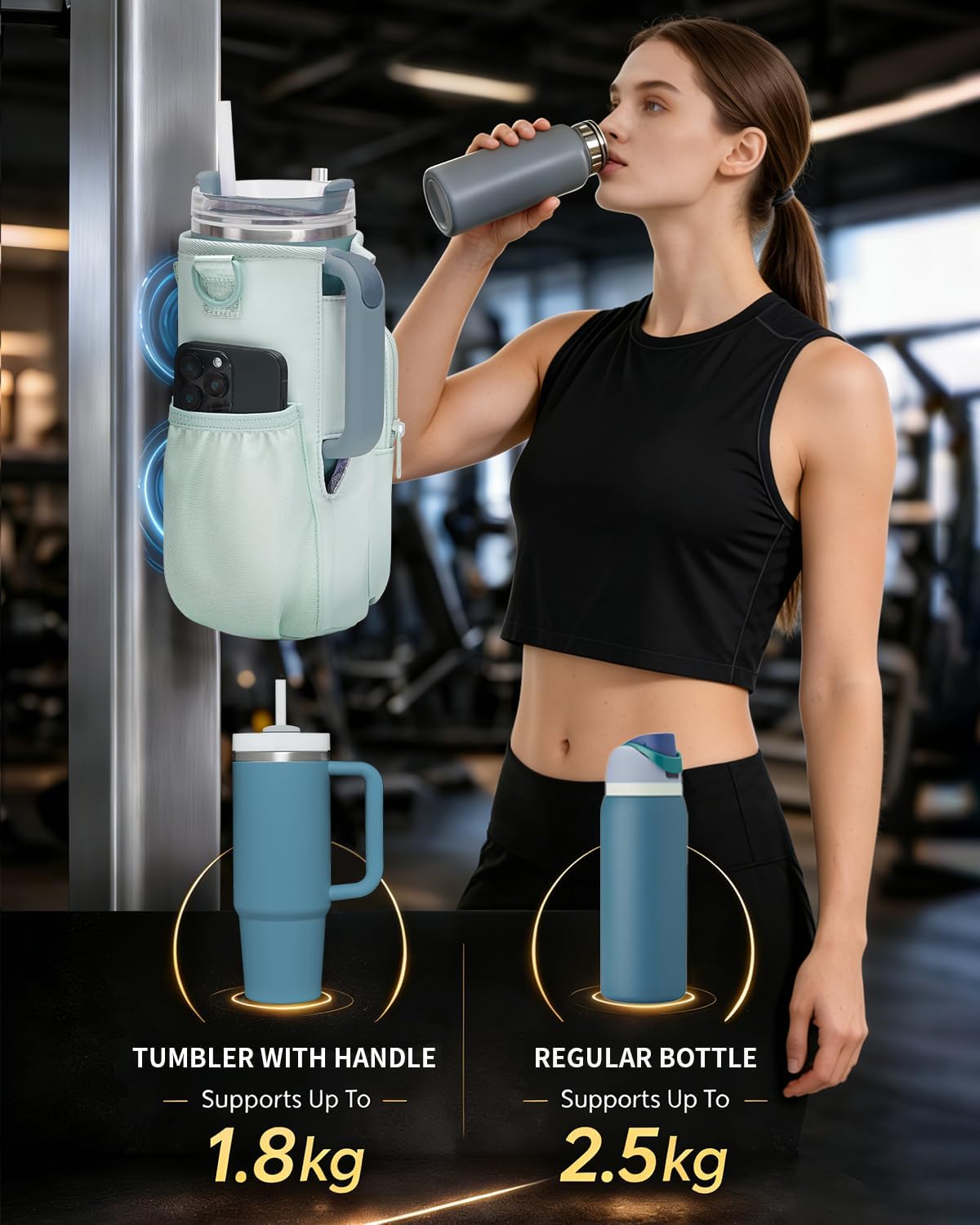 Detalle de sportsnew Magnetic Gym Bag for 40 oz Tumblers