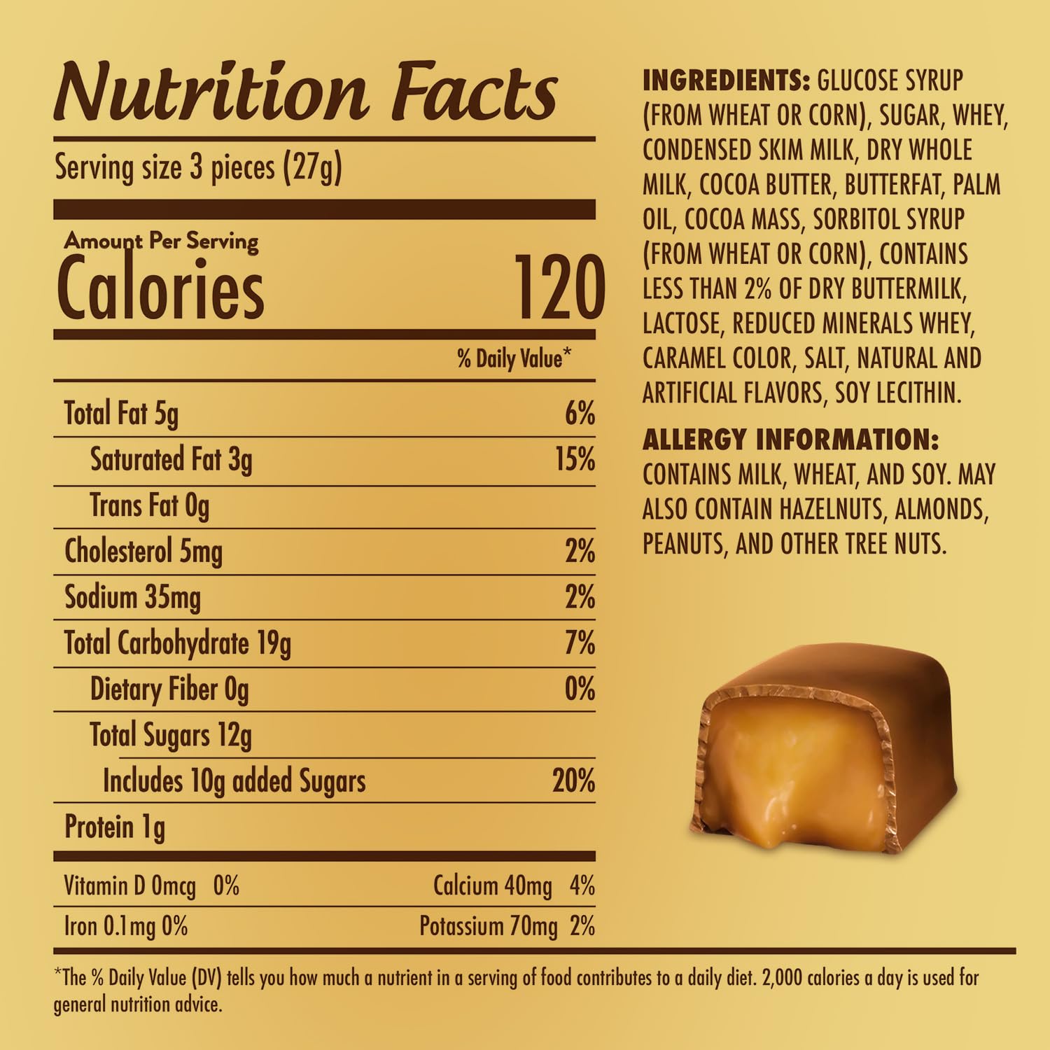 Detalle 2 de GEEOOLLAH Chocolate Covered Caramels, 1 lb Bag, Approx. 50 Pieces