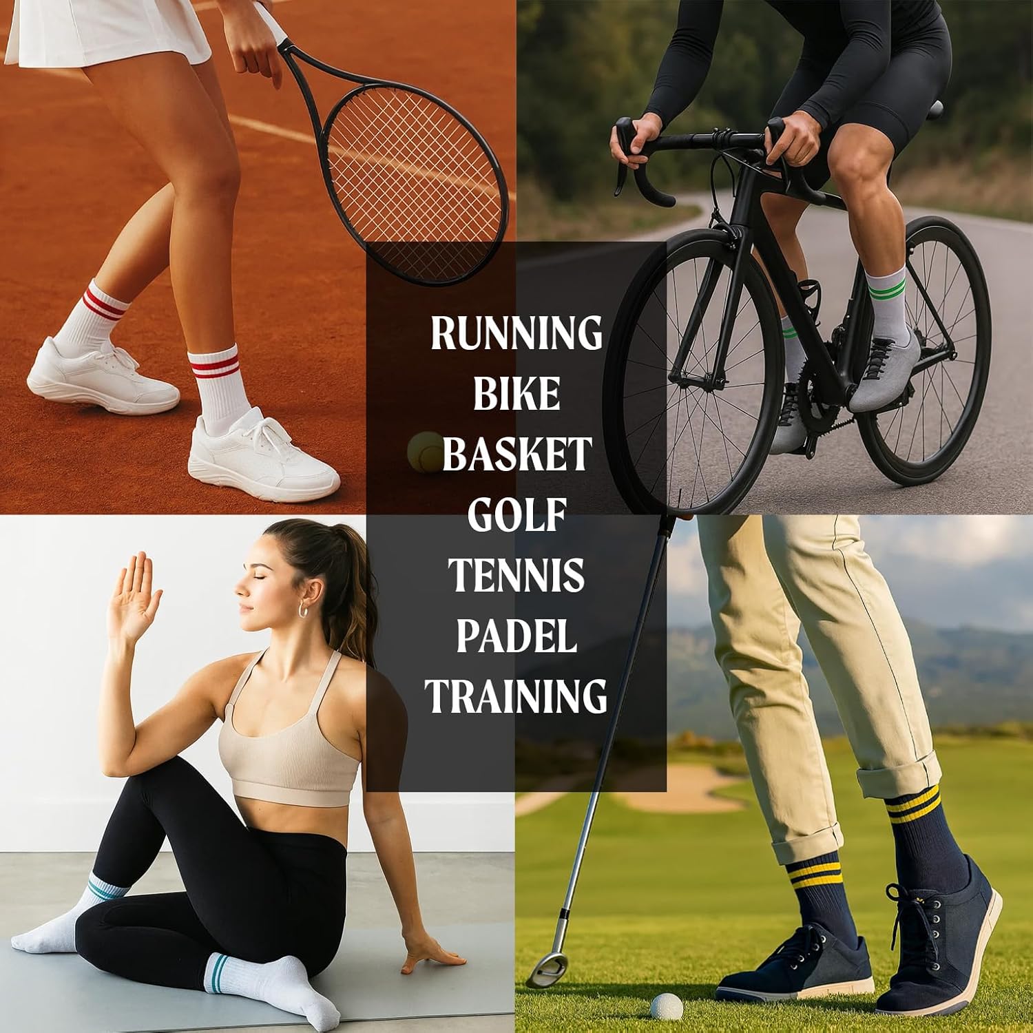 Thumbnail 3 de CALZITALY Pack de 2–4 paires: Chaussettes sport unisexes en coton, MADE IN ITALY