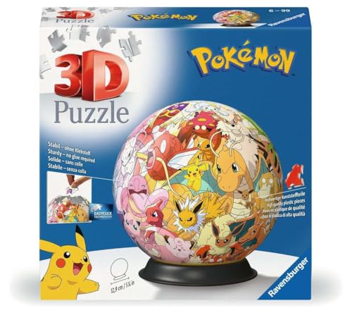 Detalle de Ravensburger Puzzle 3D Bola Pokémon 72 piezas 🧩