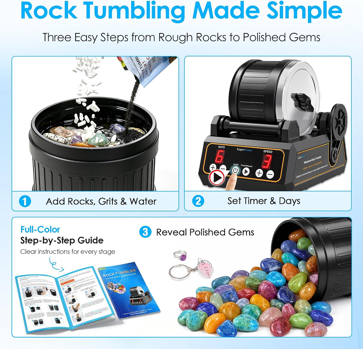 Thumbnail 5 de KomeStone K1 Rock Tumbler 2.5 lb