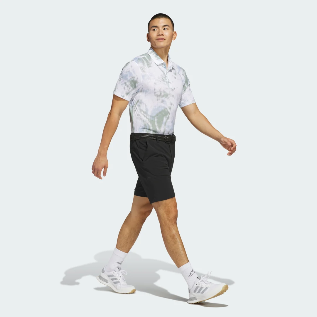 Detalle de Polo Ultimate365 Printed Mesh de Adidas – Blanco