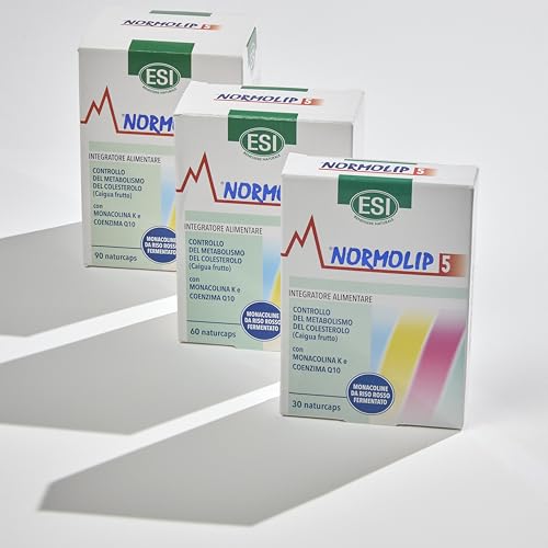 Detalle de Normolip 5 di ESI Benessere Naturale: Integratore a base di Riso Rosso Fermentato e Caigua, 60 Naturcaps