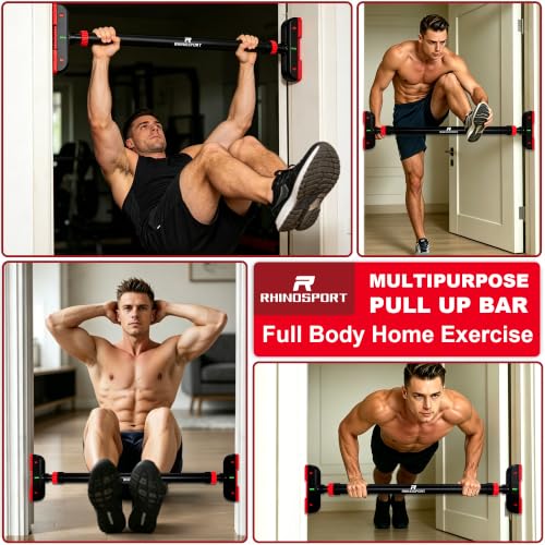 Thumbnail 6 de RHINOSPORT Pull Up & Chin Up Bar for Narrow Doorways (70-92cm) – Heavy-Duty 200kg Load