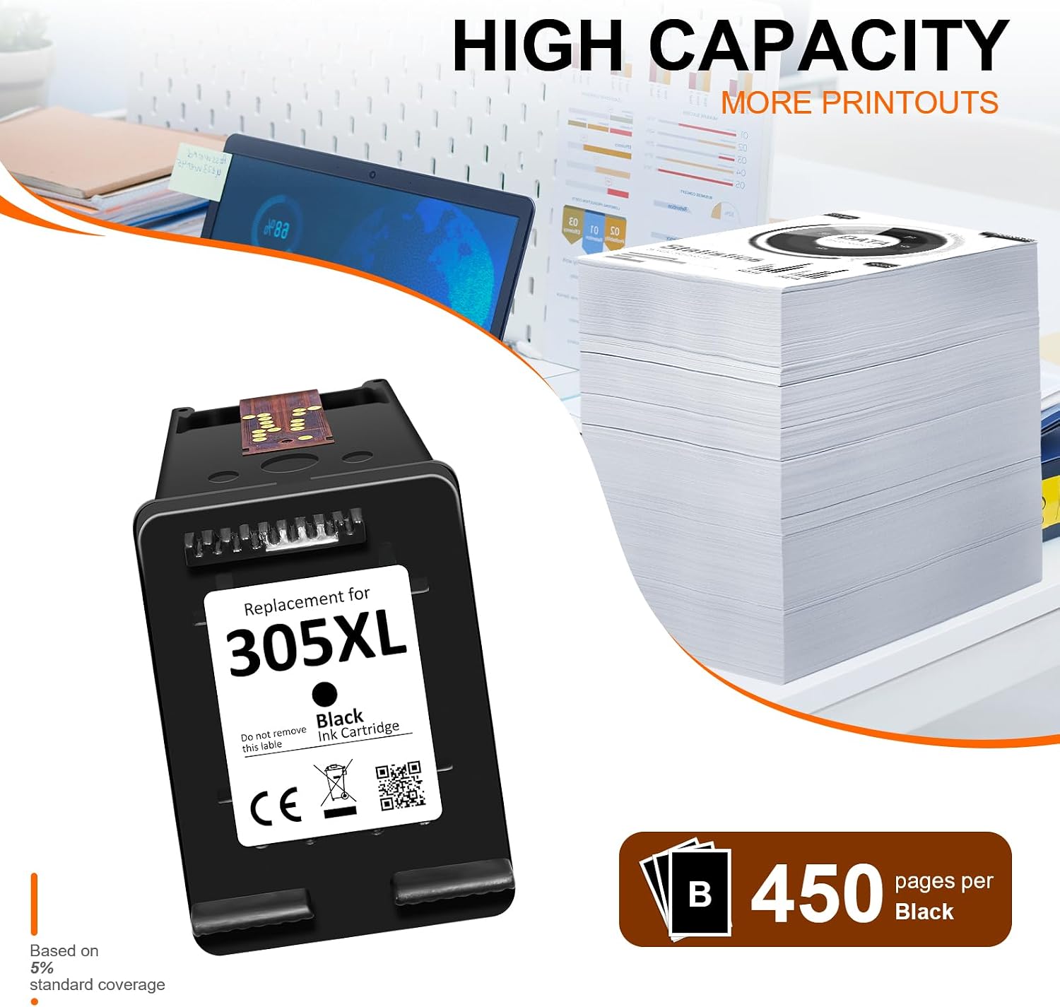 Detalle de 305 XL Patronen – Kompatible HP 305 Schwarz für HP DeskJet/Envy Serien