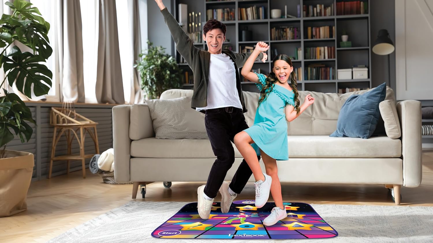 Thumbnail 5 de Lexibook Tapis de Danse électronique DM10LXB – Touches lumineuses et enceinte intégrée (Violet/Jaune)