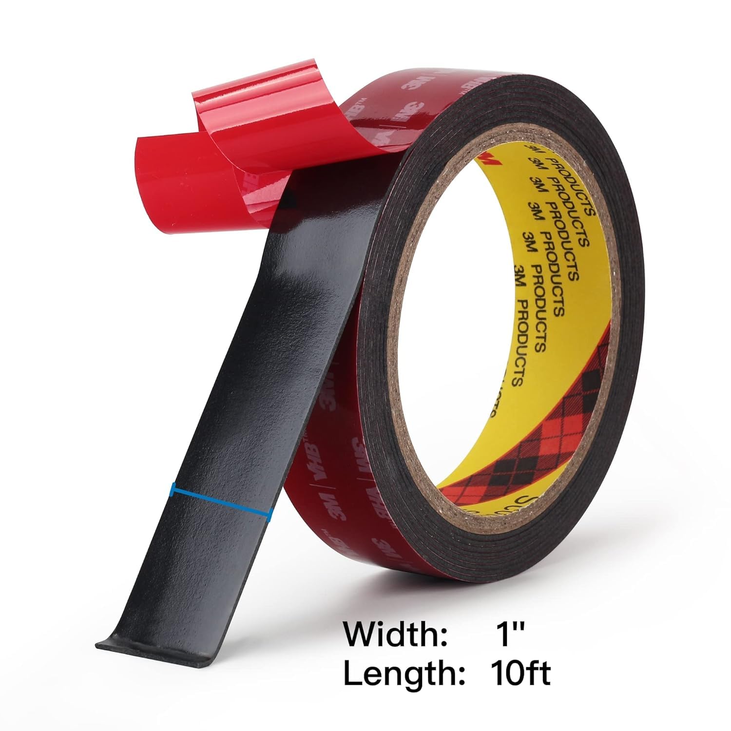 Detalle 2 de Bulina JD59252502 5925 Double-Sided Mounting Tape, Black Foam, 1" x 10 ft