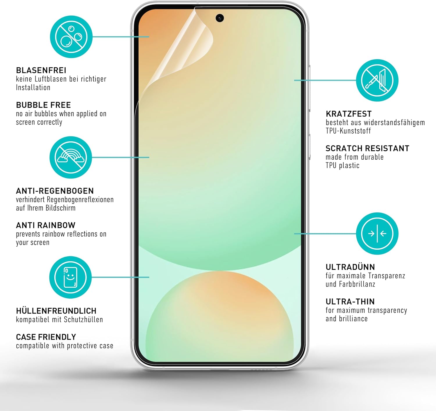 Thumbnail 4 de SmarTect TPU Matte Screen Protector for Samsung Galaxy S24 FE, 2-Pack