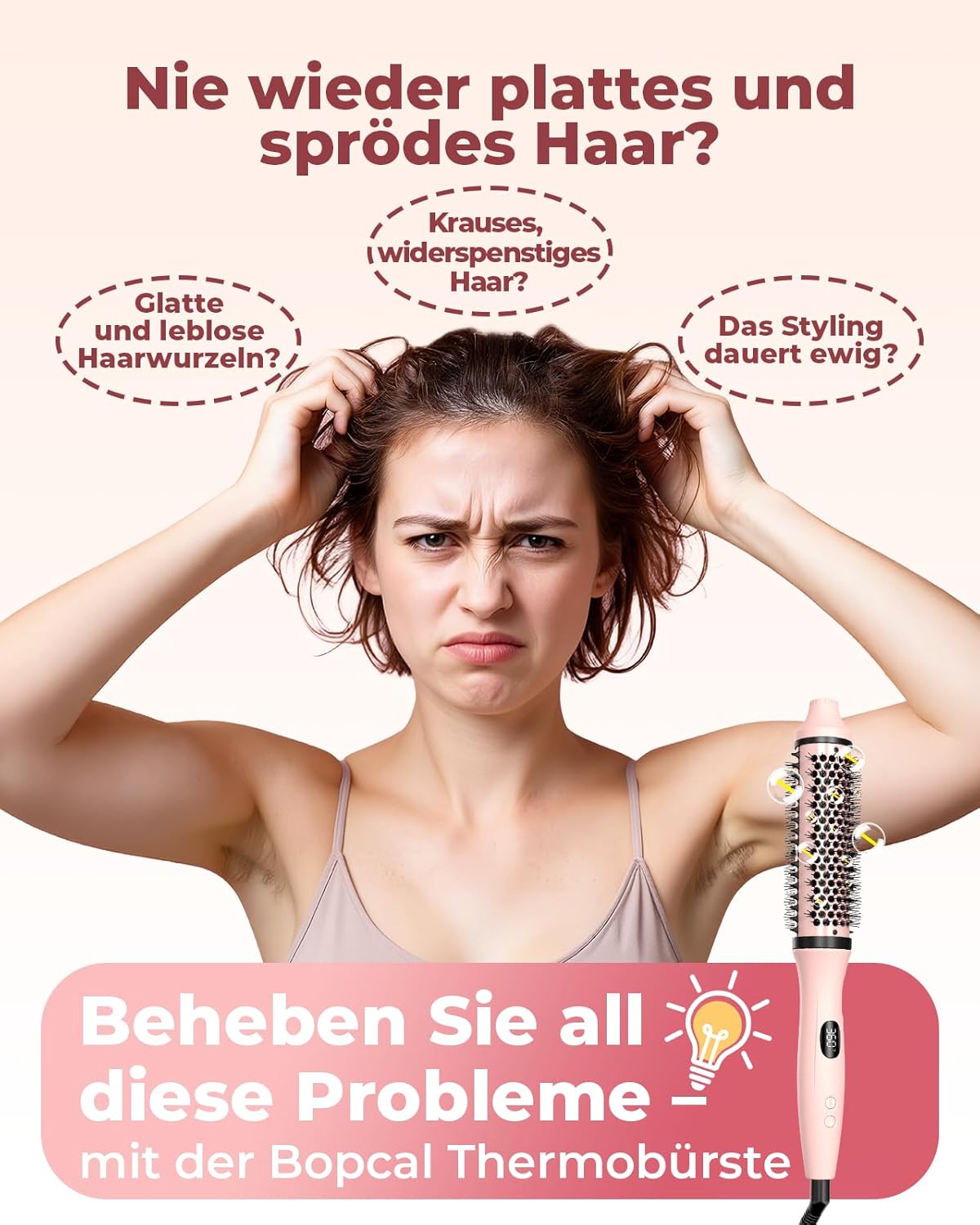 Thumbnail 2 de Bopcal Thermal Brush 3-in-1 MS-C257 – Thermobürste mit Digital-Display, Ionentechnik und 6 Temperaturstufen