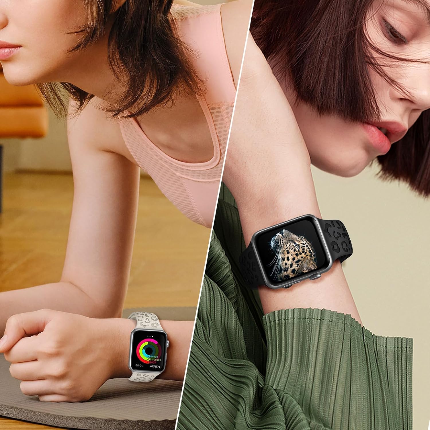 Thumbnail 5 de Towsnails Leopard Print Silicone Sport Band for Apple Watch (38–42mm): A comfortable, breathable replacement strap