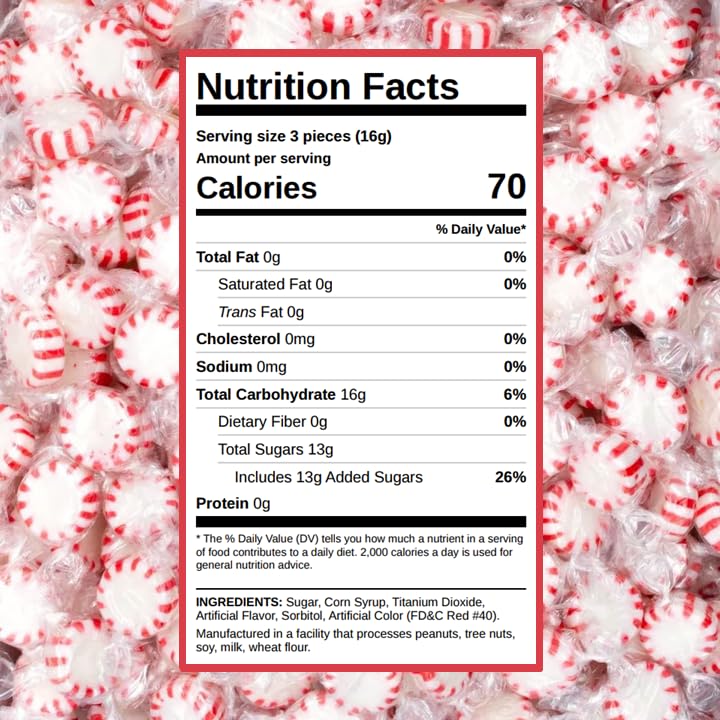 Detalle 2 de SUGADELIC Bulk Peppermint Candy, 2 lb Bag, Approx. 180 Individually Wrapped Mints