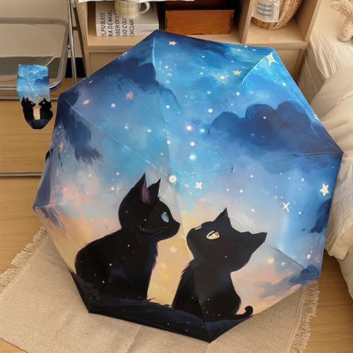 Thumbnail 5 de Maibar Folding Umbrella UV Protection Kitty Cat Parasol – 8 Ribs, Auto Open, 210T Canopy